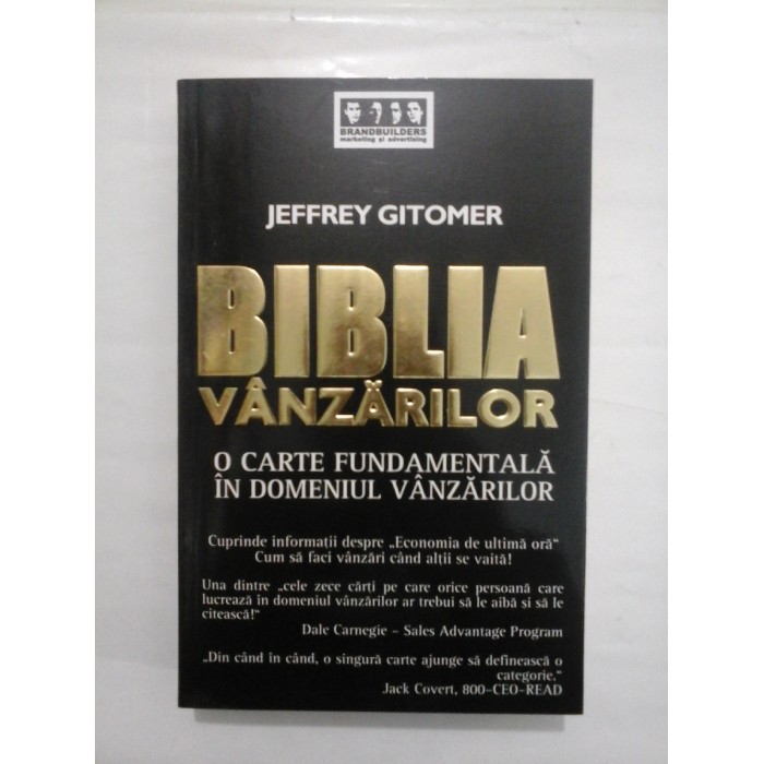 BIBLIA VANZARILOR - JEFFREY GITOMER